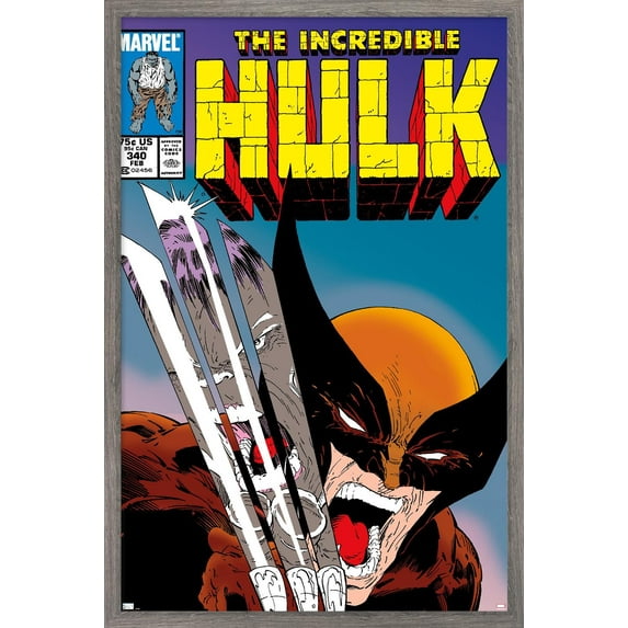 Marvel Comics X-Men - Wolverine Incredible Hulk #340 Wall Poster, 22.375" x 34" Framed