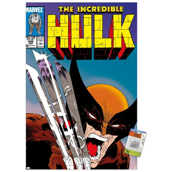 Marvel Comics X-Men - Wolverine Incredible Hulk #340 Wall Poster with Pushpins, 22.375" x 34"
