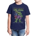 thumbnail image 1 of Marvel Comics Hulk Spider And Pizza Youth T Shirt (Navy, XS-XL), 1 of 4