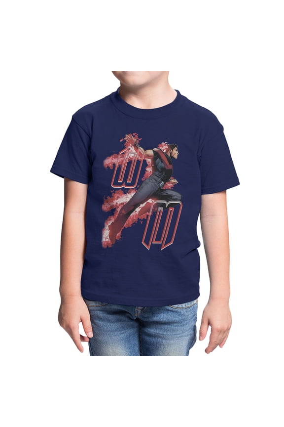Comics Wonder Man Bubbles Youth T Shirt (Navy, XS-XL)
