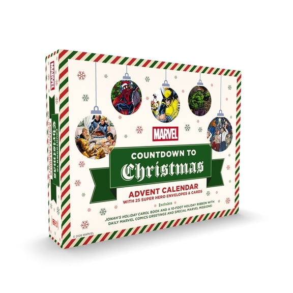 Marvel Countdown to Christmas: Advent Calendar with 25 Super-Hero Envelopes and Cards, (Paperback)