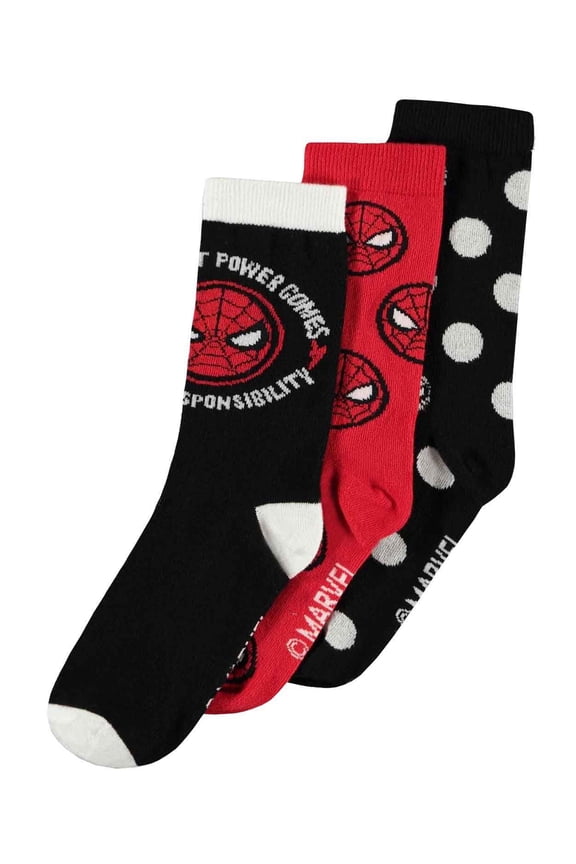 Crew Socks Spider-Man new Official Mens (3Pack) UK Size 6-9