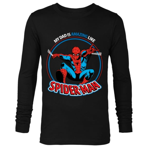 Marvel Dad is Amazing Like Spider-Man Father's Day - Long Sleeve T-Shirt for Men - Customized-Black