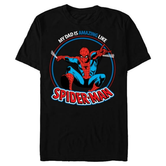 Marvel Dad is Amazing Like Spider-Man Father's Day - Short Sleeve Blended T-Shirt for Adults - Customized-Black