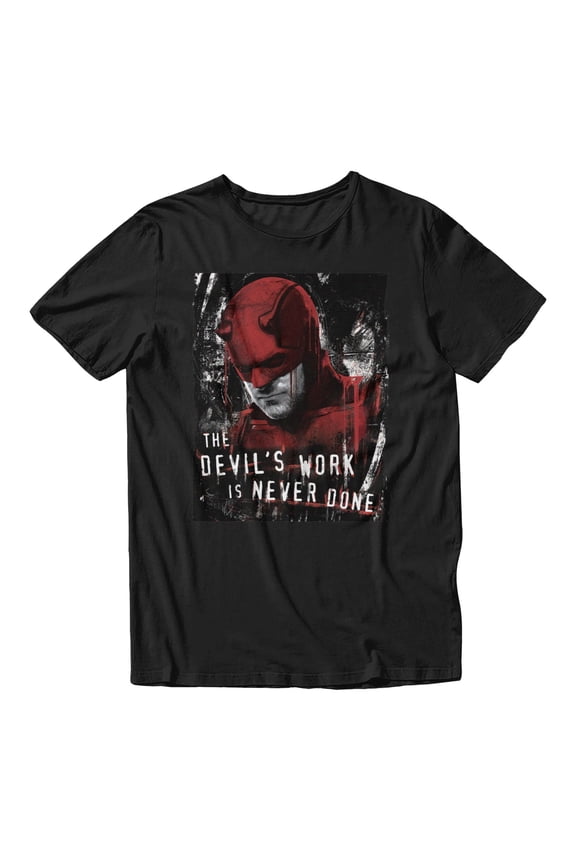 Daredevil Born Again Matt The Devils Work Distressed Men's T Shirt (Black, S-XXXL)