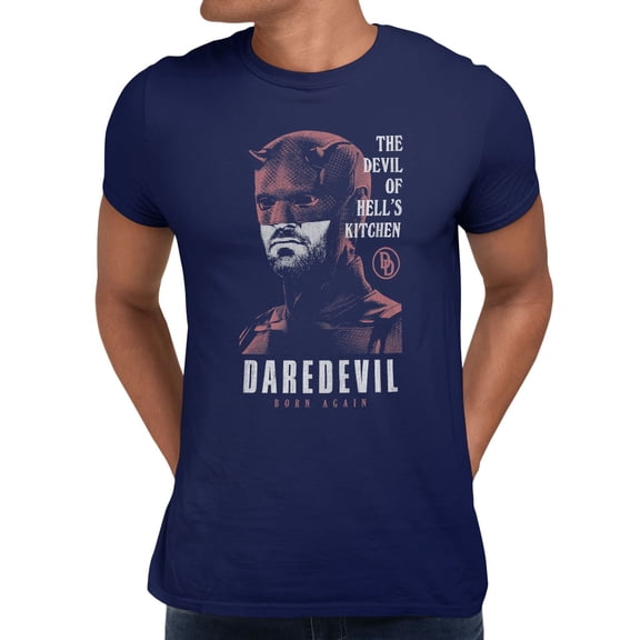 Marvel Daredevil Born Again Hells Kitchen Devil Men's T Shirt (Navy, S-3XL)