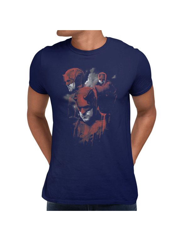 Daredevil Born Again Mask Collage Men's T-Shirt (Navy, S-3XL)