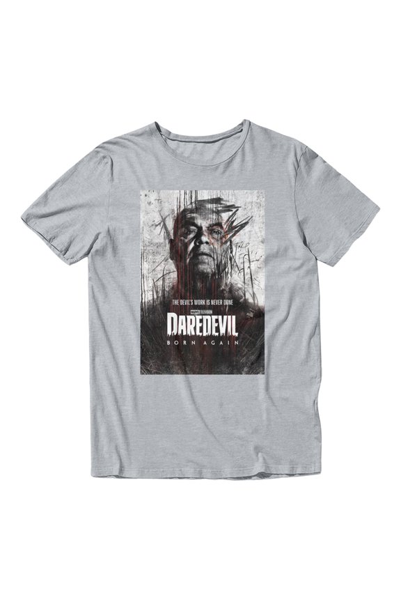 Daredevil Born Again Season 1 Kingpin Poster Men's T Shirt (Sport Grey, S-XXXL)