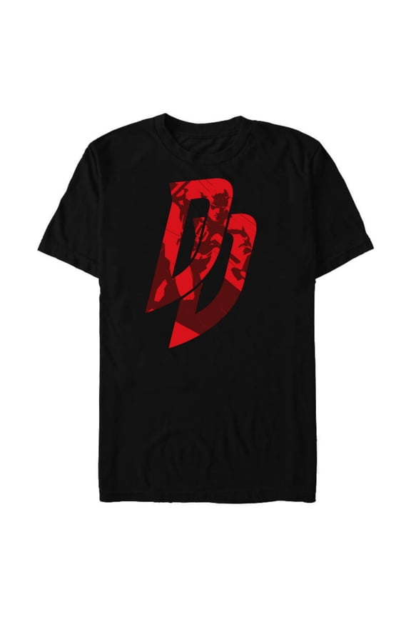 Daredevil Logo - Short Sleeve Blended T-Shirt for Adults - Customized-Black