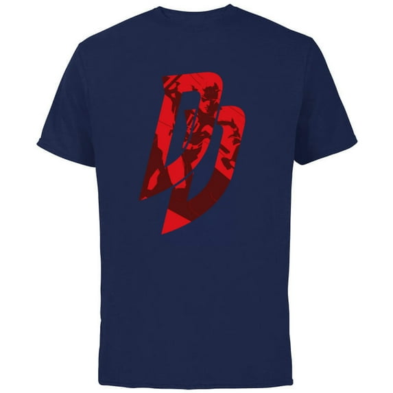 Marvel Daredevil Logo - Short Sleeve Cotton T-Shirt for Adults - Customized-Navy