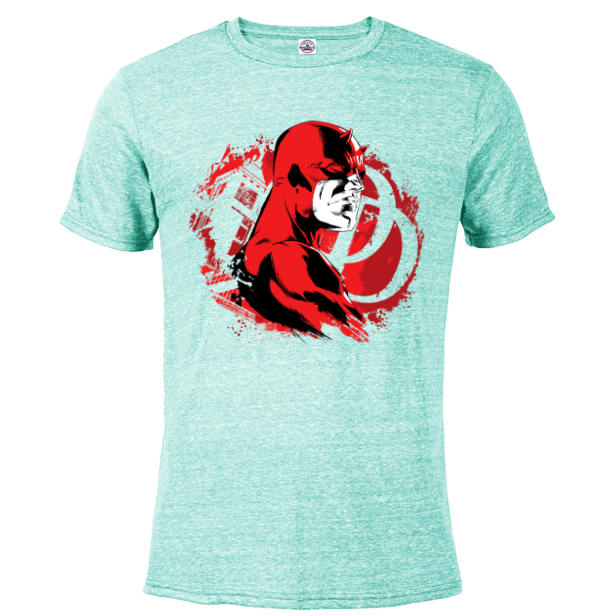 Marvel Daredevil Super Hero Comic Art City and DD Symbol Short Sleeve