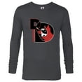 thumbnail image 1 of Marvel Daredevil Super Hero Comic Art Face in DD Symbol - Long Sleeve T-Shirt for Men - Customized-Charcoal Heather, 1 of 5