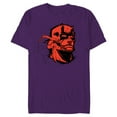 thumbnail image 1 of Marvel Daredevil Super Hero Comic Art Red & Black Face Raw - Short Sleeve Blended T-Shirt for Adults - Customized-Purple, 1 of 5