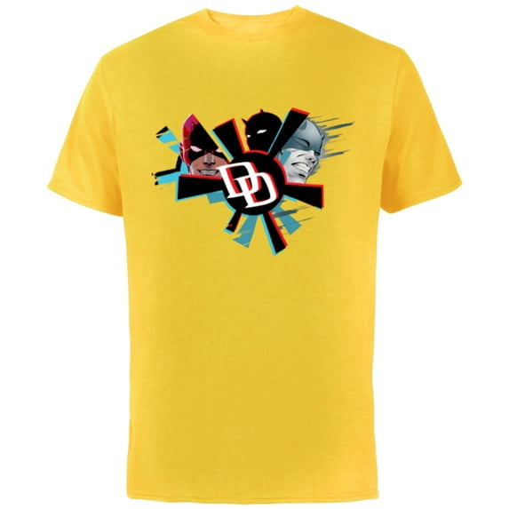 Marvel Daredevil Super Hero Comic Art Streak DD Logo 3 Faces - Short Sleeve Cotton T-Shirt for Adults - Customized-Yellow
