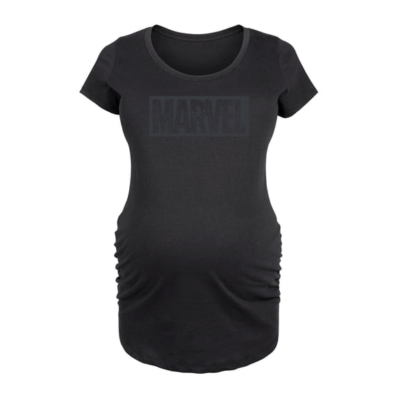Marvel - Dark Grey Monochromatic Logo - Maternity Scoop Neck Graphic T-Shirt