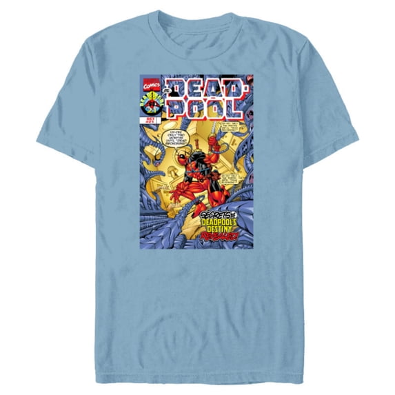 Marvel Deadpool #21 Dead Reckoning 1998 Comic Cover - Short Sleeve Blended T-Shirt for Adults - Customized-Ocean Blue