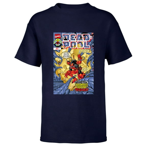 Marvel Deadpool #21 Dead Reckoning 1998 Comic Cover - Short Sleeve T-Shirt for Kids - Customized-Navy
