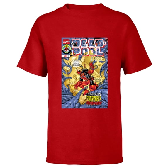 Marvel Deadpool #21 Dead Reckoning 1998 Comic Cover - Short Sleeve T-Shirt for Kids - Customized-Red