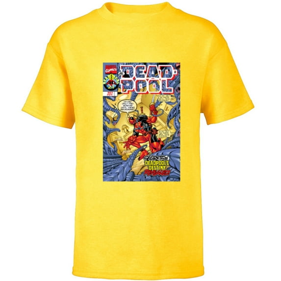 Marvel Deadpool #21 Dead Reckoning 1998 Comic Cover - Short Sleeve T-Shirt for Kids - Customized-Yellow
