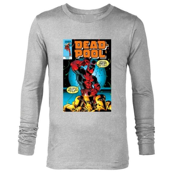 Marvel Deadpool #26 AIM Drums 1999 Classic Comic Cover - Long Sleeve T-Shirt for Men - Customized-Athletic Heather