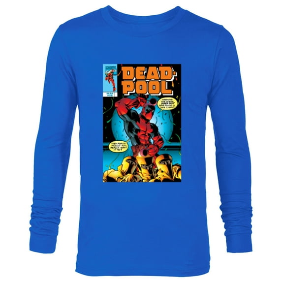 Marvel Deadpool #26 AIM Drums 1999 Classic Comic Cover - Long Sleeve T-Shirt for Men - Customized-Navy