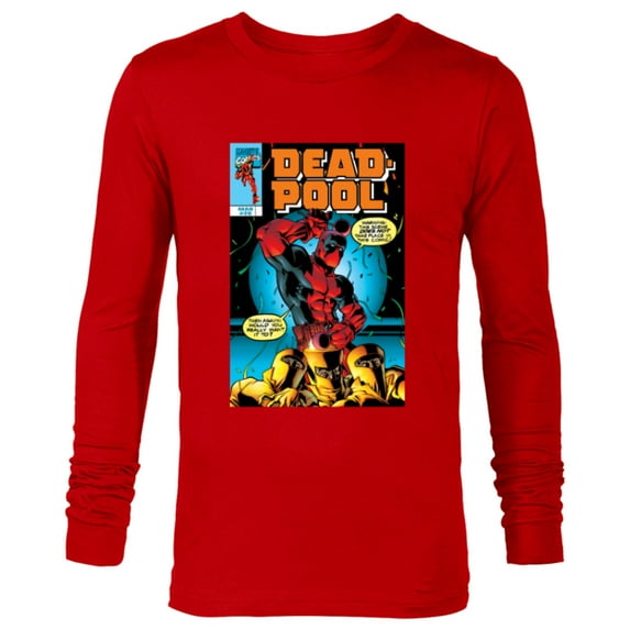 Marvel Deadpool #26 AIM Drums 1999 Classic Comic Cover - Long Sleeve T-Shirt for Men - Customized-New Red