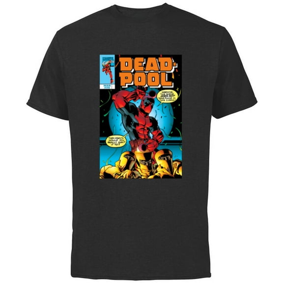 Marvel Deadpool #26 AIM Drums 1999 Classic Comic Cover - Short Sleeve Cotton T-Shirt for Adults - Customized-Black