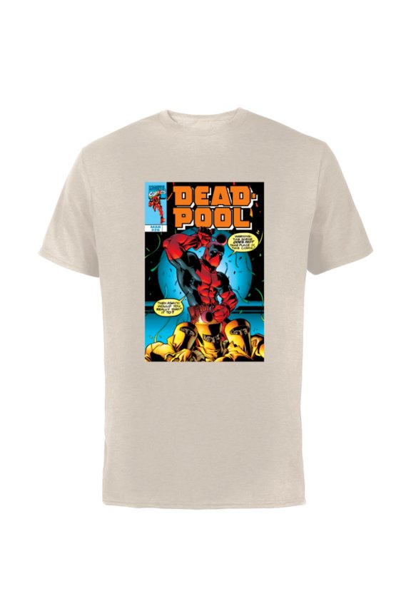 Deadpool #26 AIM Drums 1999 Classic Comic Cover - Short Sleeve Cotton T-Shirt for Adults - Customized-Natural