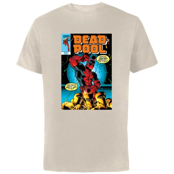 Marvel Deadpool #26 AIM Drums 1999 Classic Comic Cover - Short Sleeve Cotton T-Shirt for Adults - Customized-Natural