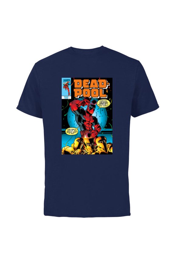 Deadpool #26 AIM Drums 1999 Classic Comic Cover - Short Sleeve Cotton T-Shirt for Adults - Customized-Navy