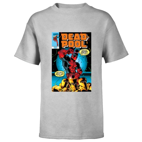 Marvel Deadpool #26 AIM Drums 1999 Classic Comic Cover - Short Sleeve T-Shirt for Kids - Customized-Athletic Heather