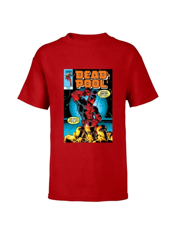 Deadpool #26 AIM Drums 1999 Classic Comic Cover - Short Sleeve T-Shirt for Kids - Customized-Red