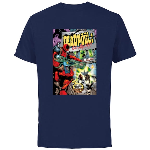 Marvel Deadpool #30 Go Away Daddy’s Home 1999 Comic Cover - Short Sleeve Cotton T-Shirt for Adults - Customized-Navy