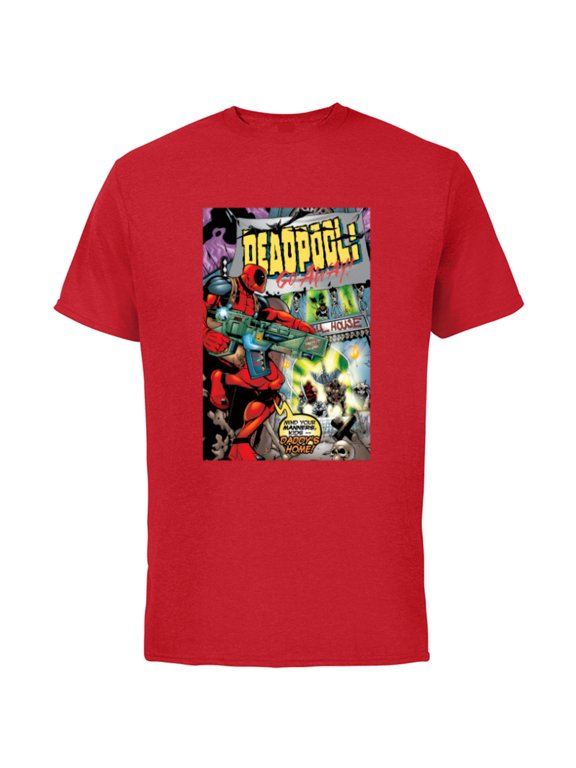 Deadpool #30 Go Away Daddy’s Home 1999 Comic Cover - Short Sleeve Cotton T-Shirt for Adults - Customized-Red