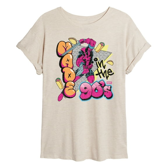 Marvel - Deadpool 90S Graffiti - Women's Oversized Graphic T-Shirt