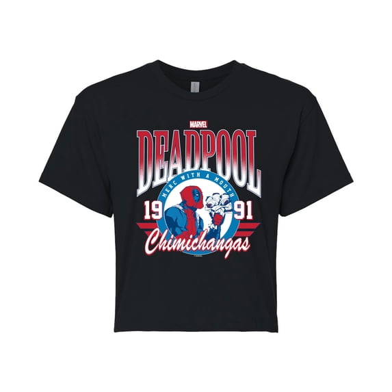 Marvel Deadpool - Athletic - Juniors Cropped Graphic T-Shirt