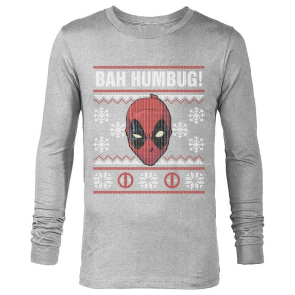 Marvel Deadpool Bah Humbug Holiday - Long Sleeve T-Shirt for Men - Customized-Athletic Heather