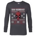 thumbnail image 1 of Marvel Deadpool Bah Humbug Holiday - Long Sleeve T-Shirt for Men - Customized-Charcoal Heather, 1 of 5