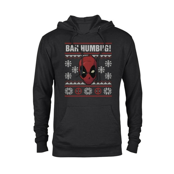 Marvel Deadpool Bah Humbug Holiday - Pullover Hoodie for Adults - Customized-Black
