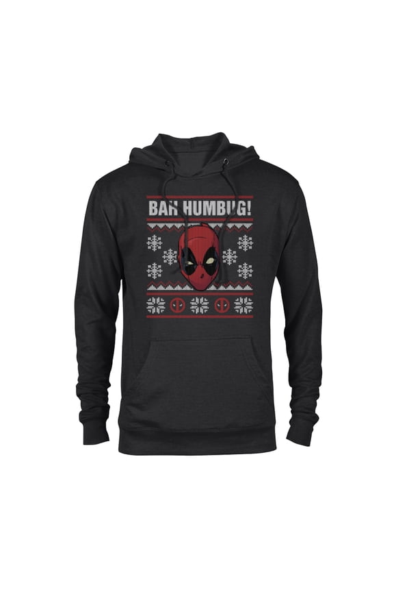Deadpool Bah Humbug Holiday - Pullover Hoodie for Adults - Customized-Black