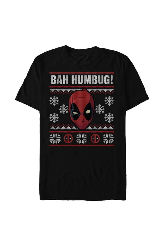 Deadpool Bah Humbug Holiday - Short Sleeve Blended T-Shirt for Adults - Customized-Black