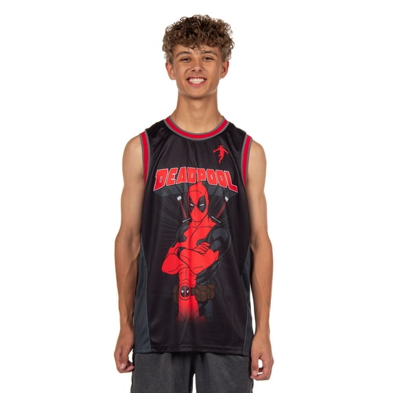 Marvel Deadpool Basketball Jersey Men's Dead Baller Athletic Gym Tank Top