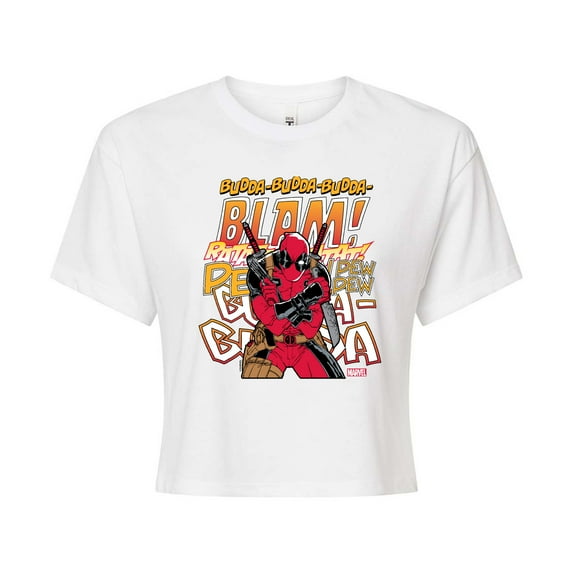 Marvel Deadpool - Blam - Juniors Cropped Graphic T-Shirt