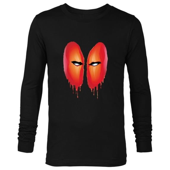 Marvel Deadpool Blood Drip Eyes Mask Comic Art - Long Sleeve T-Shirt for Men - Customized-Black