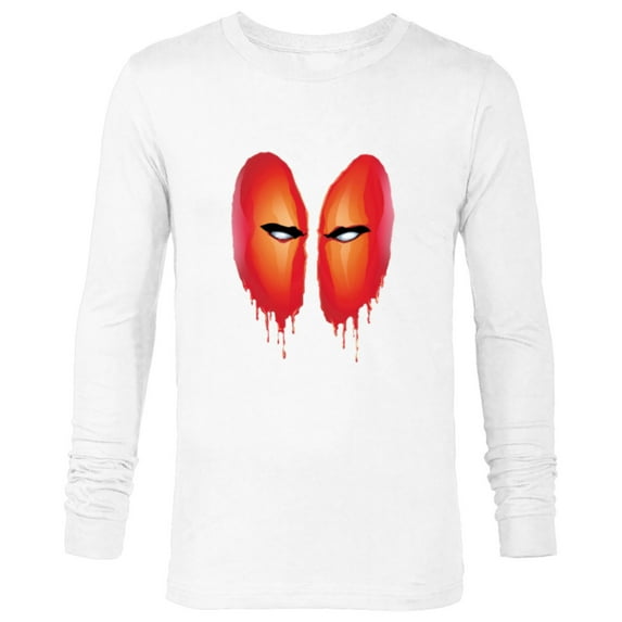 Marvel Deadpool Blood Drip Eyes Mask Comic Art - Long Sleeve T-Shirt for Men - Customized-White