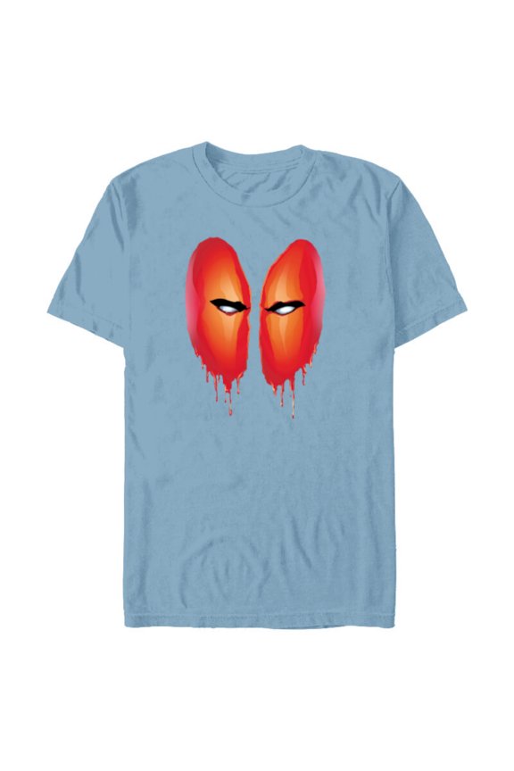 Deadpool Blood Drip Eyes Mask Comic Art - Short Sleeve Blended T-Shirt for Adults - Customized-Ocean Blue
