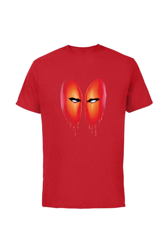 Deadpool Blood Drip Eyes Mask Comic Art - Short Sleeve Cotton T-Shirt for Adults - Customized-Red