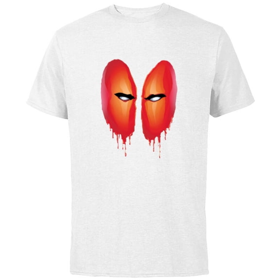 Marvel Deadpool Blood Drip Eyes Mask Comic Art - Short Sleeve Cotton T-Shirt for Adults - Customized-White