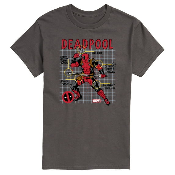Marvel Deadpool - Blueprint - Men's Short Sleeve Graphic T-Shirt
