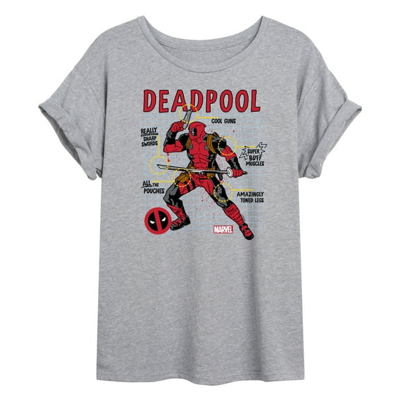 Marvel Deadpool - Blueprint - Women's Oversized Graphic T-Shirt